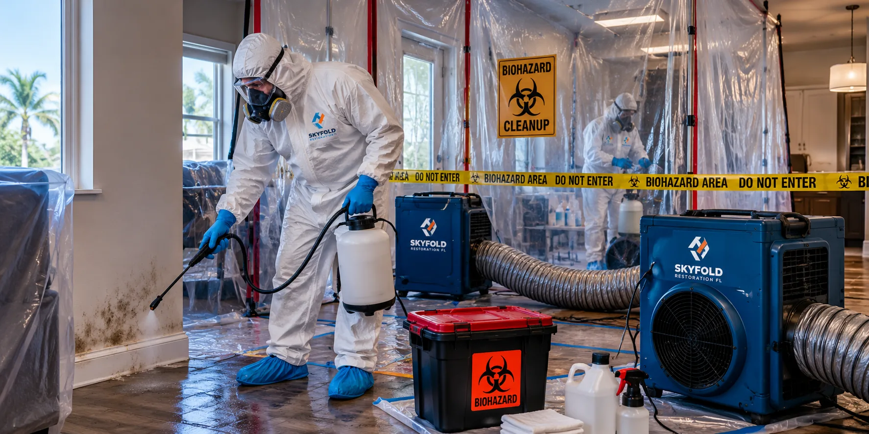 Biohazard Cleanup restoration scene